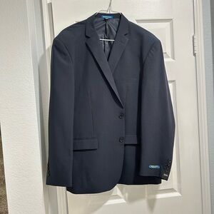 NWT Monaco Retro Paris Nicolas Suit Blazer Navy Blue 50R Modern Fit Flat Front